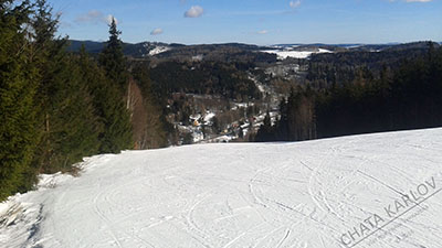 Na vrcholu skiareálu Myšák